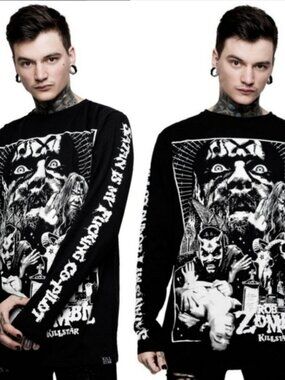 Killstar x Rob Zombie ✦ Copilot Graphic Tee ✦ Hellbilly Deluxe Collab S NWT